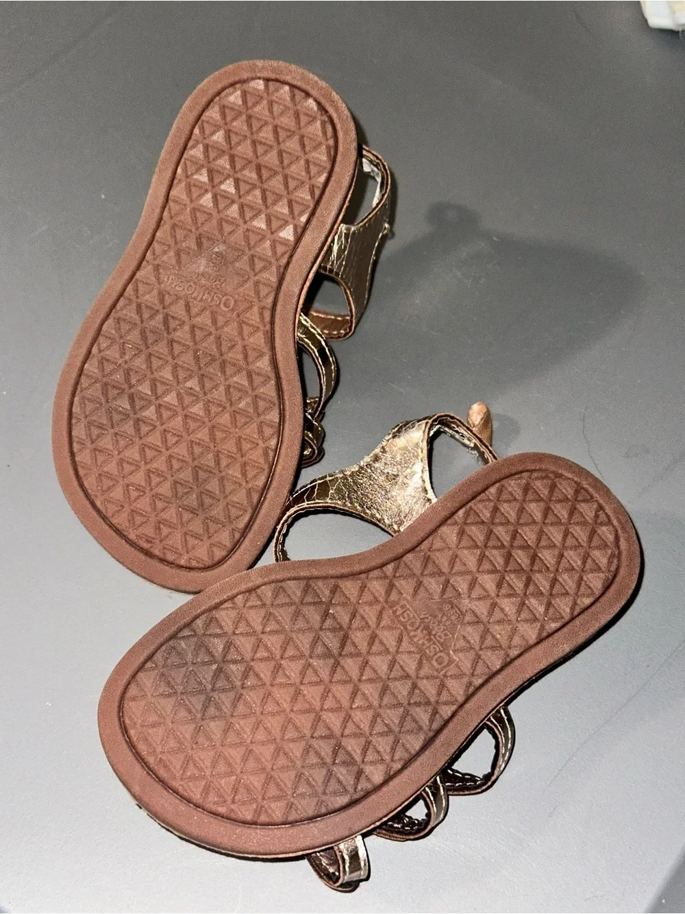 OshKosh B'gosh Metallic Gold Flower Strap Sandals
